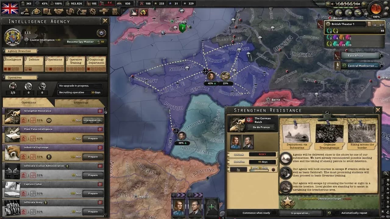 Hearts of Iron IV: La Résistance PC Steam CD Key screenshot 4