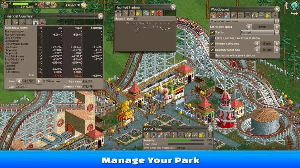 Screenshot 1 di RollerCoaster Tycoon Classic PC Steam CD Key